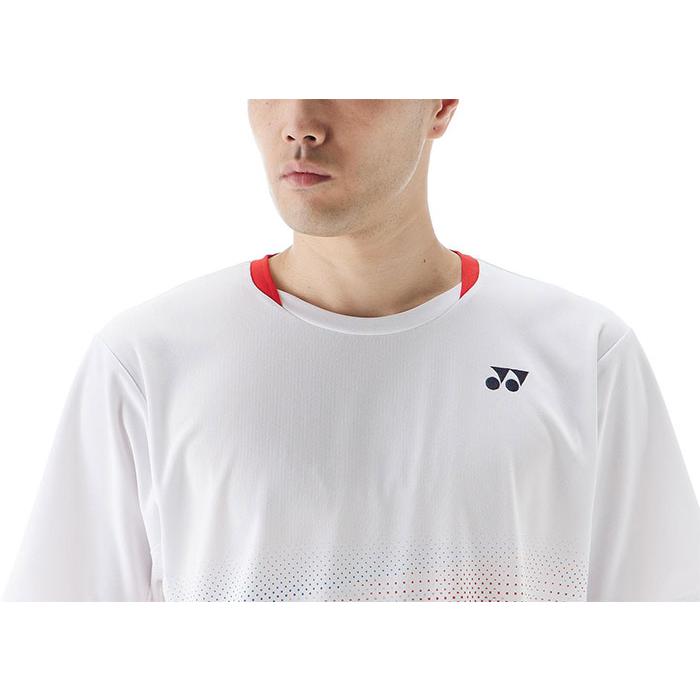 YONEX バドミントンシャツ ホワイト/レッド YONEX（ヨネックス） メンズ レディース ユニゲームシャツ テニス