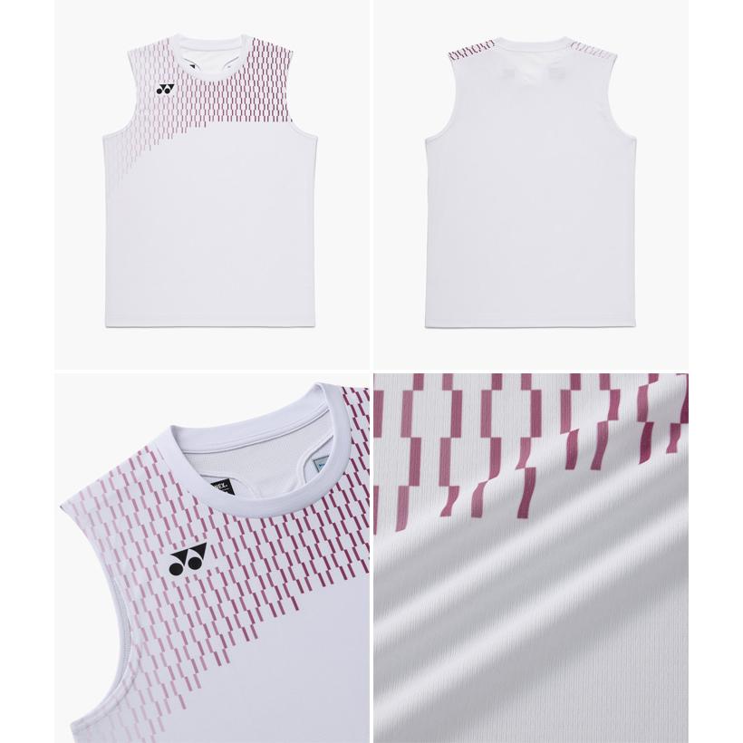 YONEX ノースリーブシャツ Sサイズ ホワイト ピンク YONEX（ヨネックス） メンズ ゲームシャツ ノースリーブ テニス