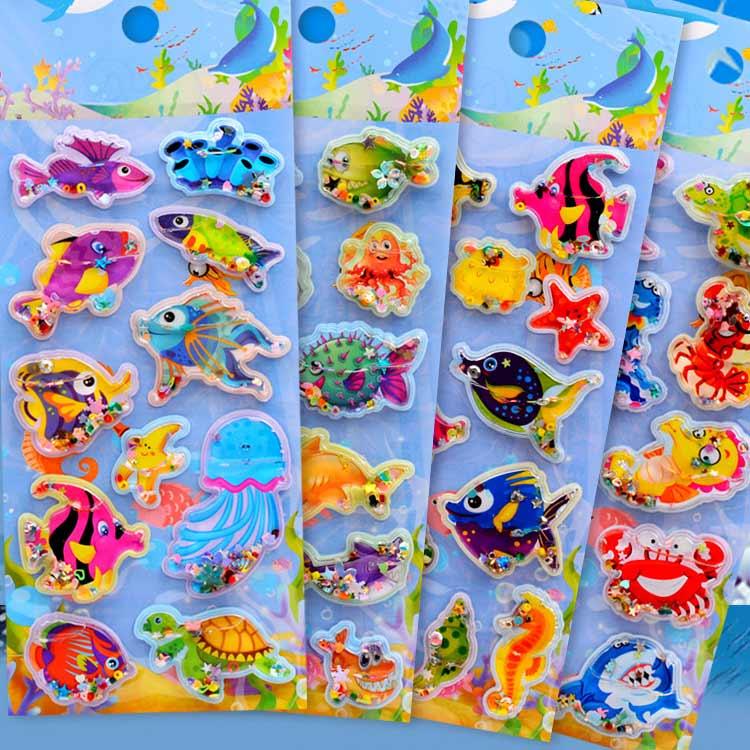揺れシール 女の子 水入りシール ウォーターシール ぷっくりシール