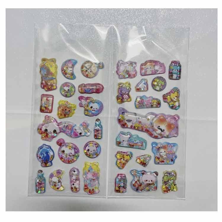ぷっくりシール ウォーターシール 女の子 手芸用品 4枚セット シール