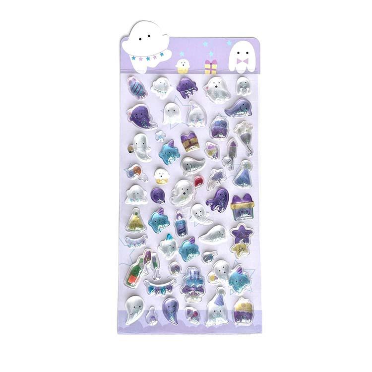 6枚セット ぷっくり かわいいシール シール 立体 ボンドロップ