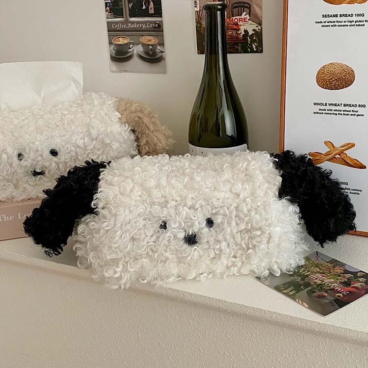 コンパクト モノトーン 韓国 ティッシュケース 犬 動物 かわいい