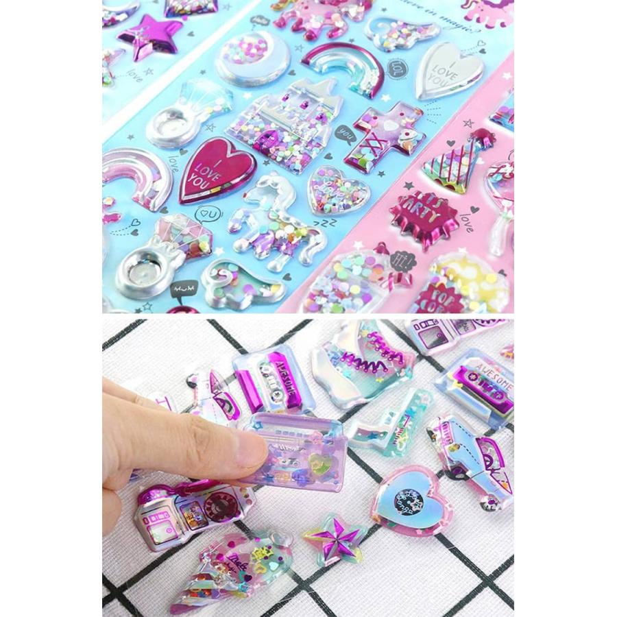 手帳 シャカシャカシール 3D シール ぷっくりシール 12枚セット 立体