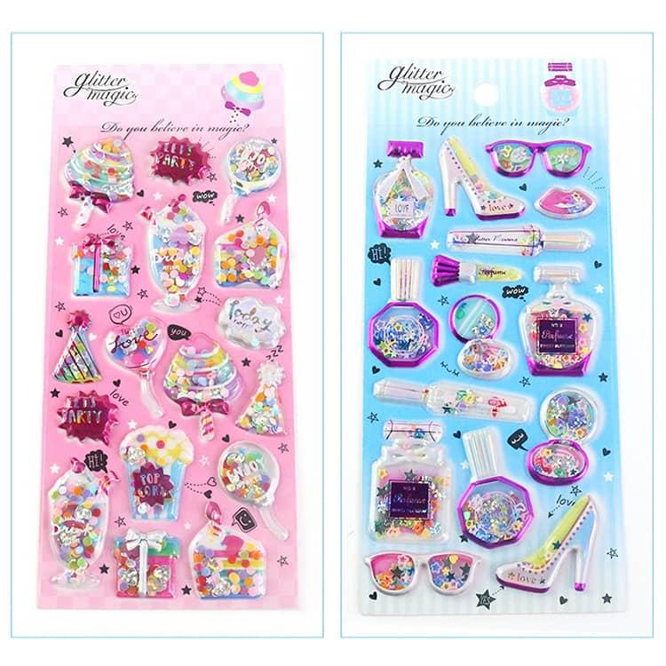 手帳 シャカシャカシール 3D シール ぷっくりシール 12枚セット 立体