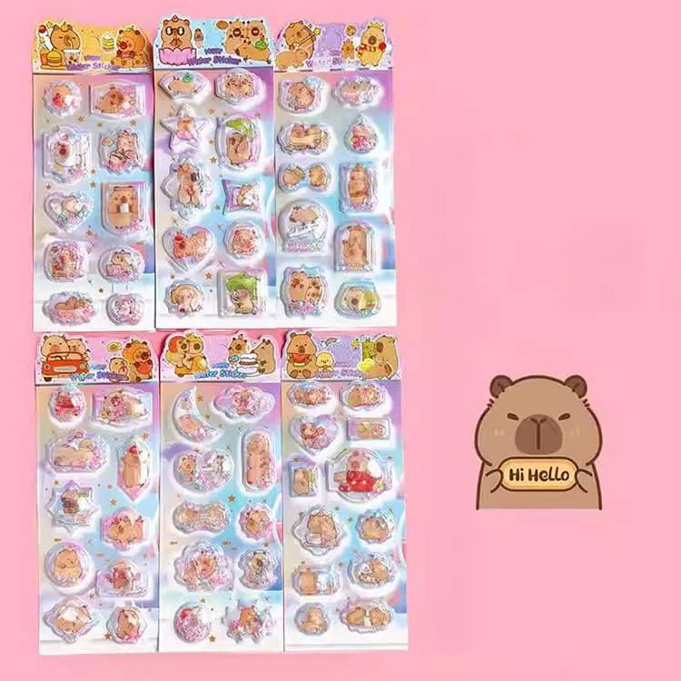 ぷくぷくシール 水晶ラメデコシール 5枚セット ぷくぷく 立体シール