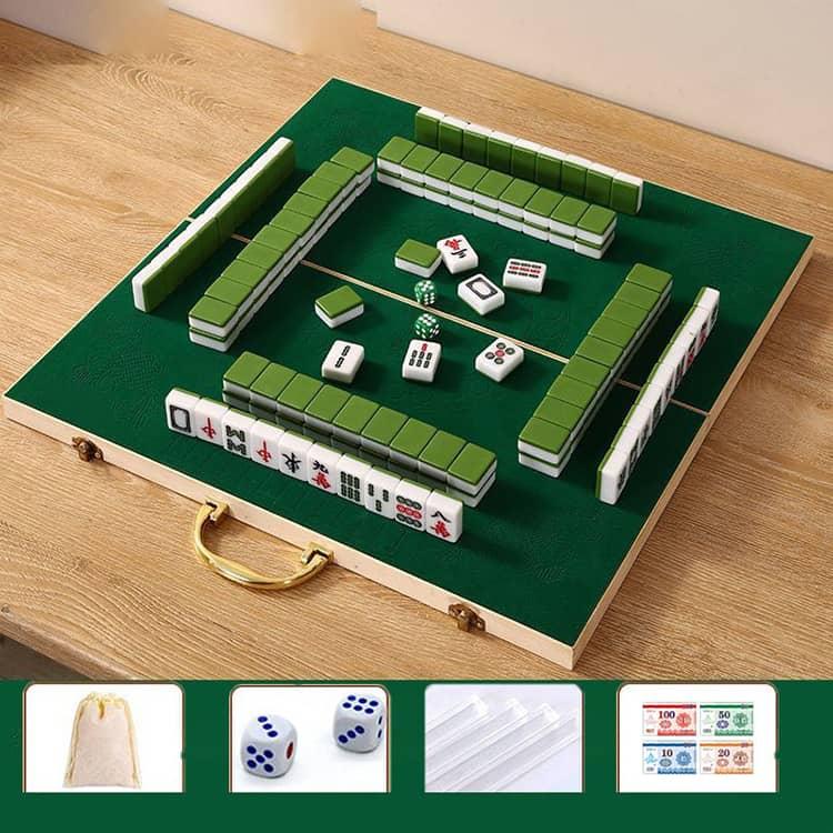 麻雀マット 26mm 手打ち麻雀牌セット 収納袋付き 麻雀卓 ミニ 麻雀牌