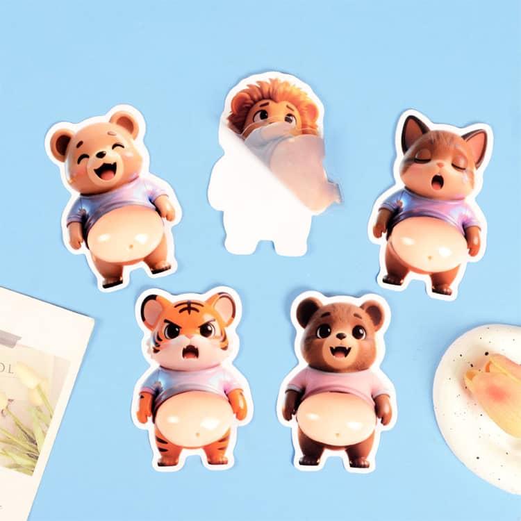 ぷくぷく 30点セット パンダ 3Dお腹 立体シール もちもち ご褒美シール
