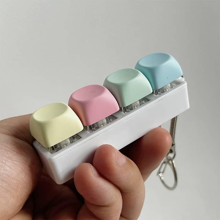 キーホルダー メカニカル フィジェット ストレス解消 9キー 4キー