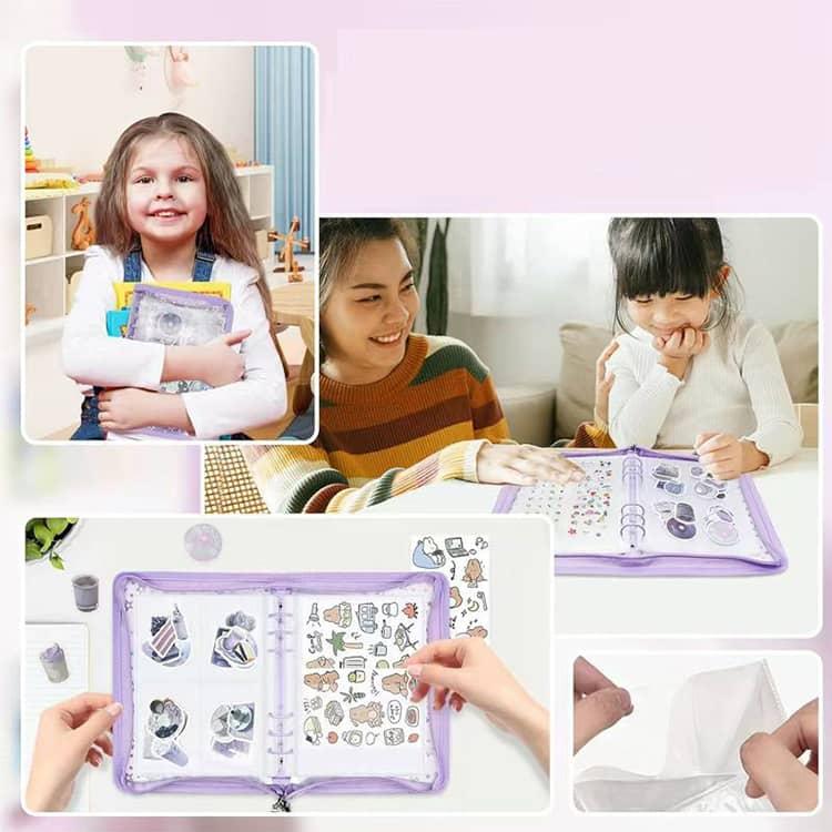 透明 【リフィル10枚付】シール帳 バインダー6穴 可愛い シール帳