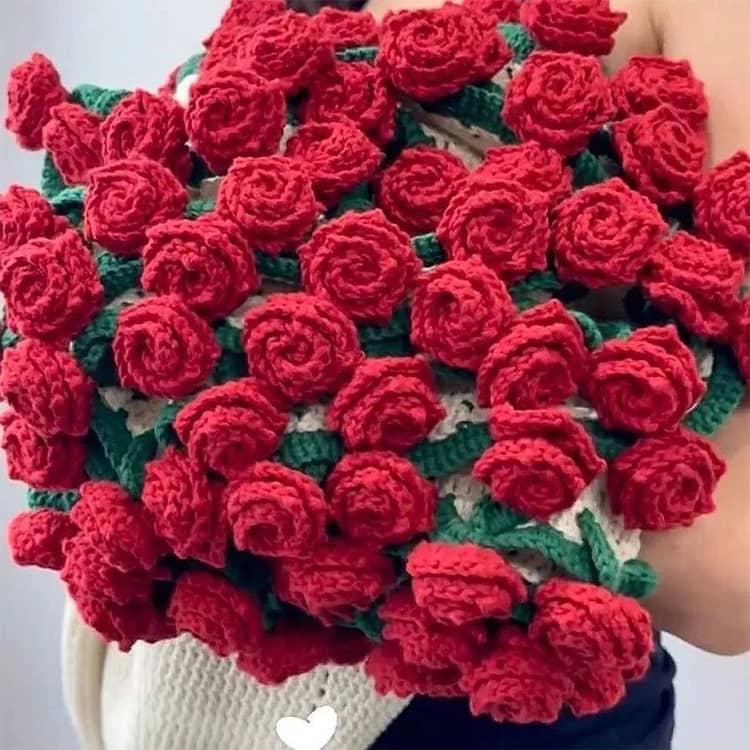 花束ブランケット 毛糸 花束の毛布 ブランケット 手作り かわいい 未
