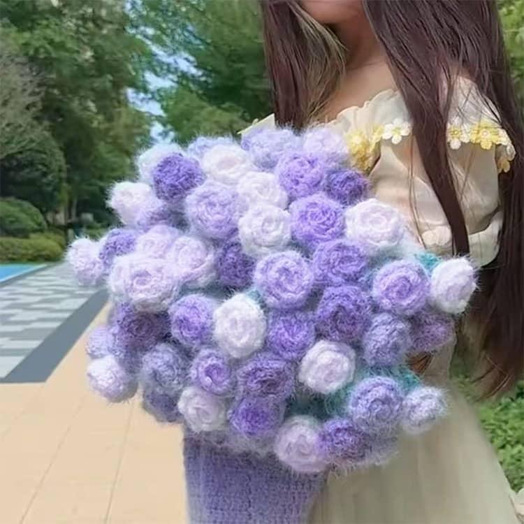 かぎ針編みキット セット 花束ブランケット 100cm 毛糸 未完成品