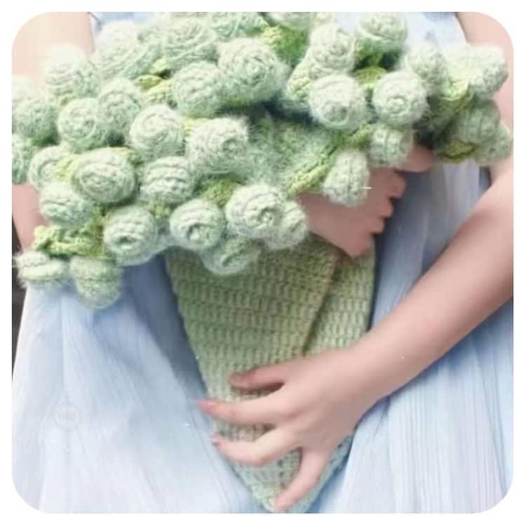 かぎ針編みキット セット 花束ブランケット 100cm 毛糸 未完成品