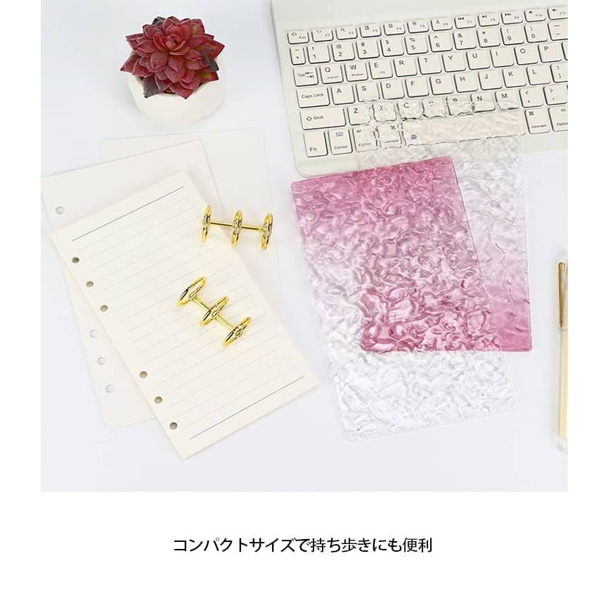 6穴 韓国 バインダー 透明 クリア グッズ 手帳カバー アクリル