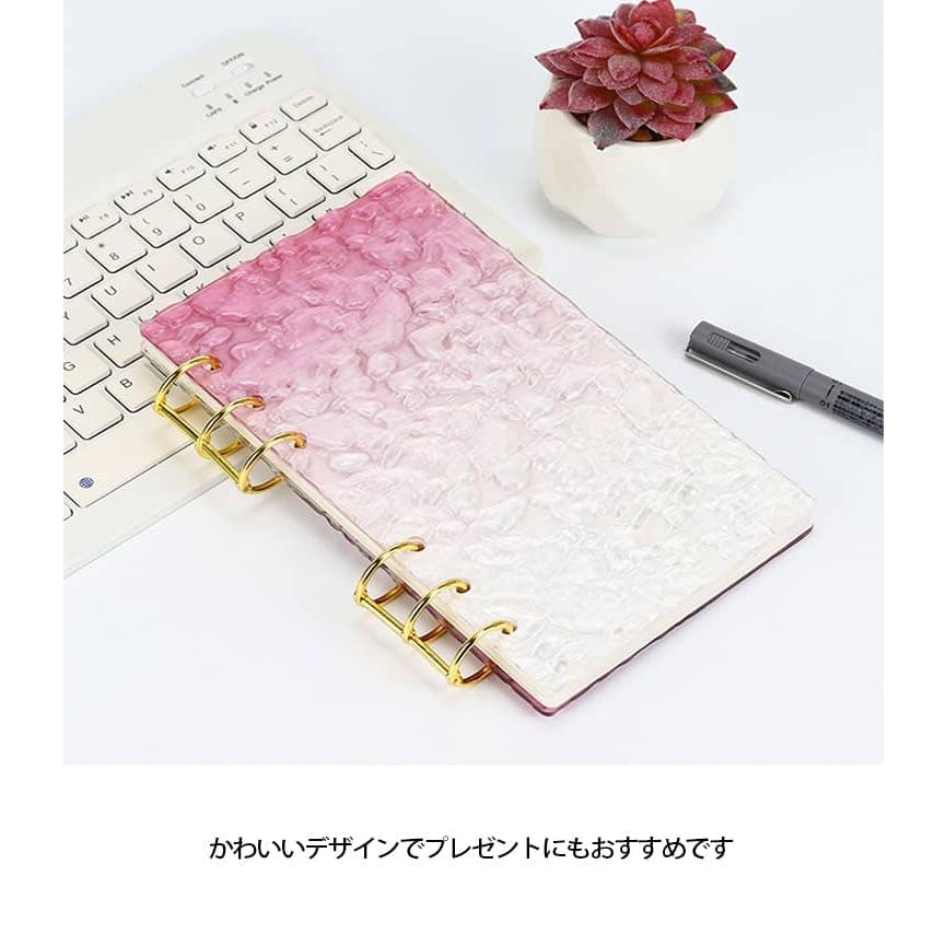 6穴 韓国 バインダー 透明 クリア グッズ 手帳カバー アクリル