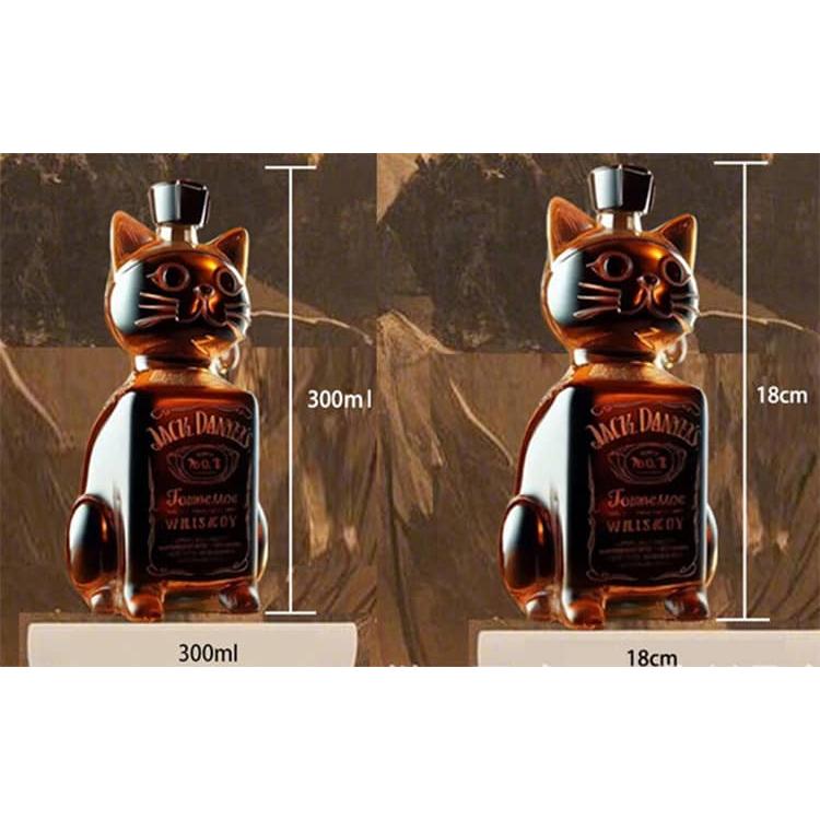 ウィスキーガラスデキャンタ 猫 ウィスキーボトル ユニークな動物柄