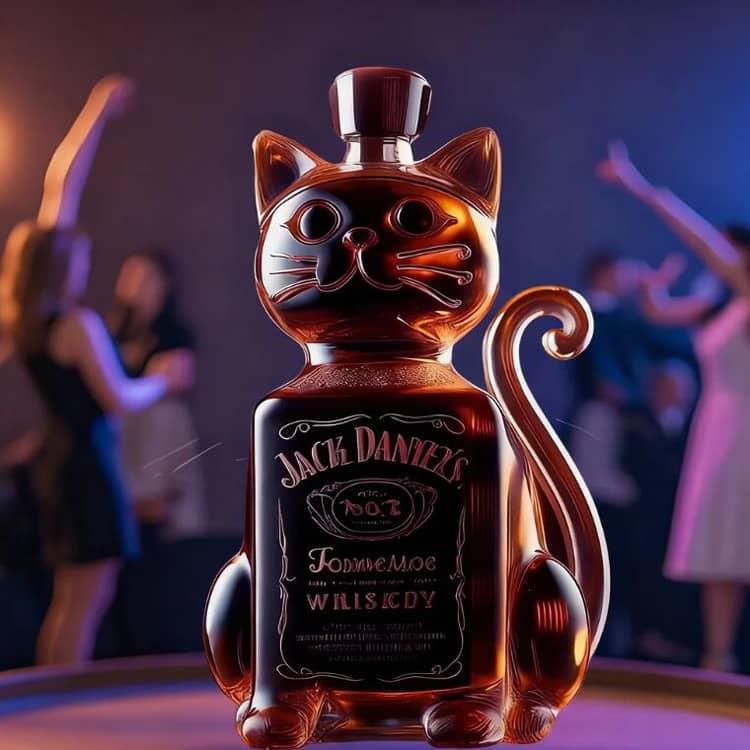 ウィスキーガラスデキャンタ 猫 ウィスキーボトル ユニークな動物柄