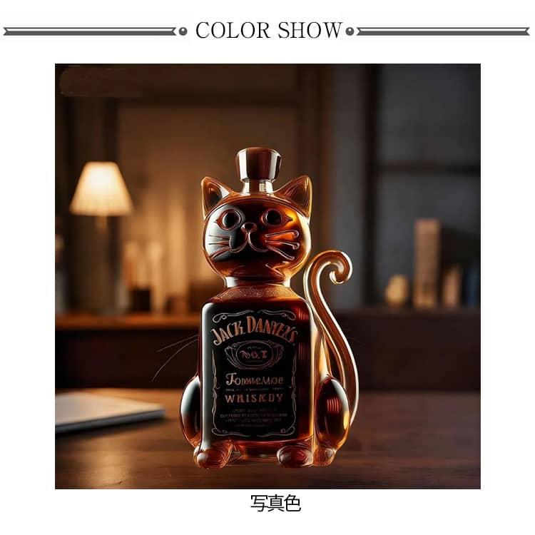 ウィスキーガラスデキャンタ 猫 ウィスキーボトル ユニークな動物柄