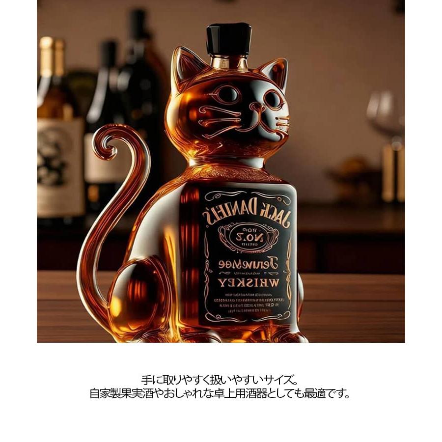 ウィスキーガラスデキャンタ 猫 ウィスキーボトル ユニークな動物柄