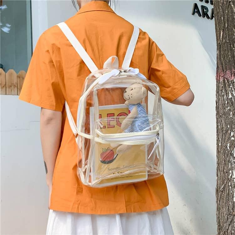 見せバッグ クリアバッグ トラベルバックパック PVC リュックサック