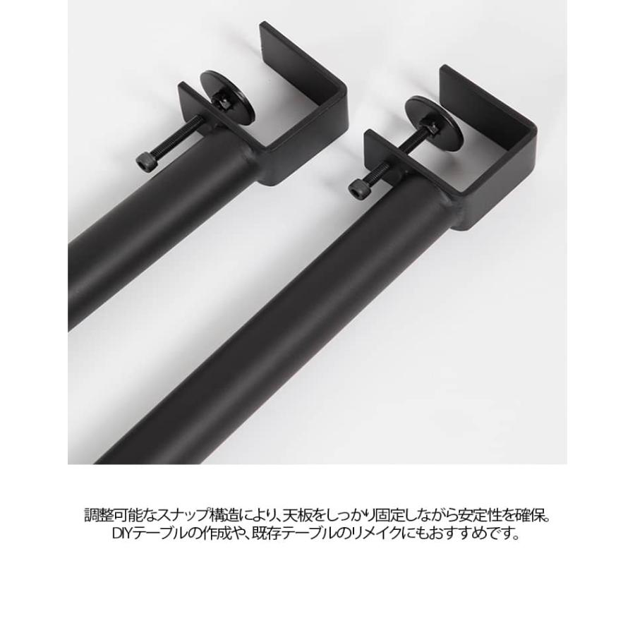パンチなし クリップ式 自作 4本セット デスク テーブル アイアン脚