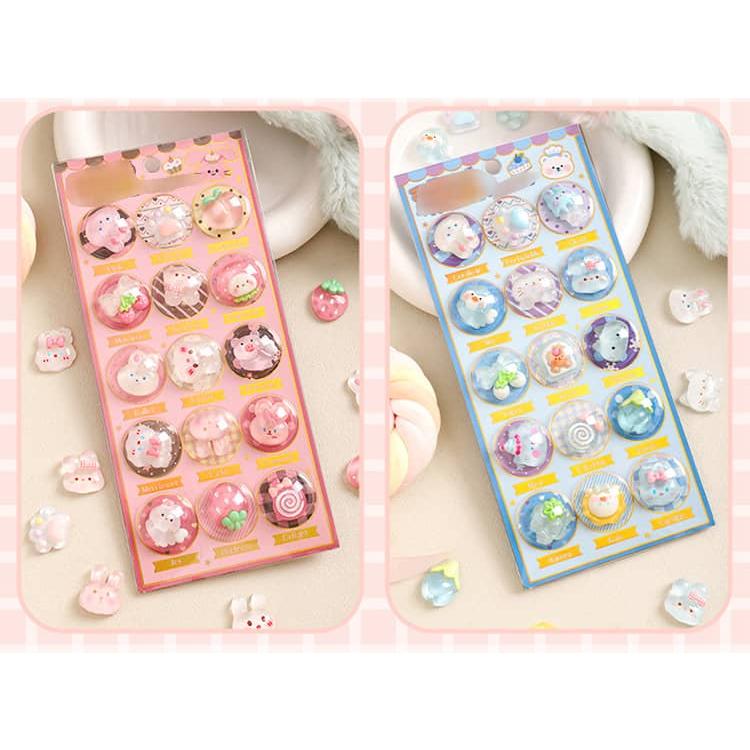 ドロップシール ぷくぷく セット シール かわいい ふりふりシール 3D