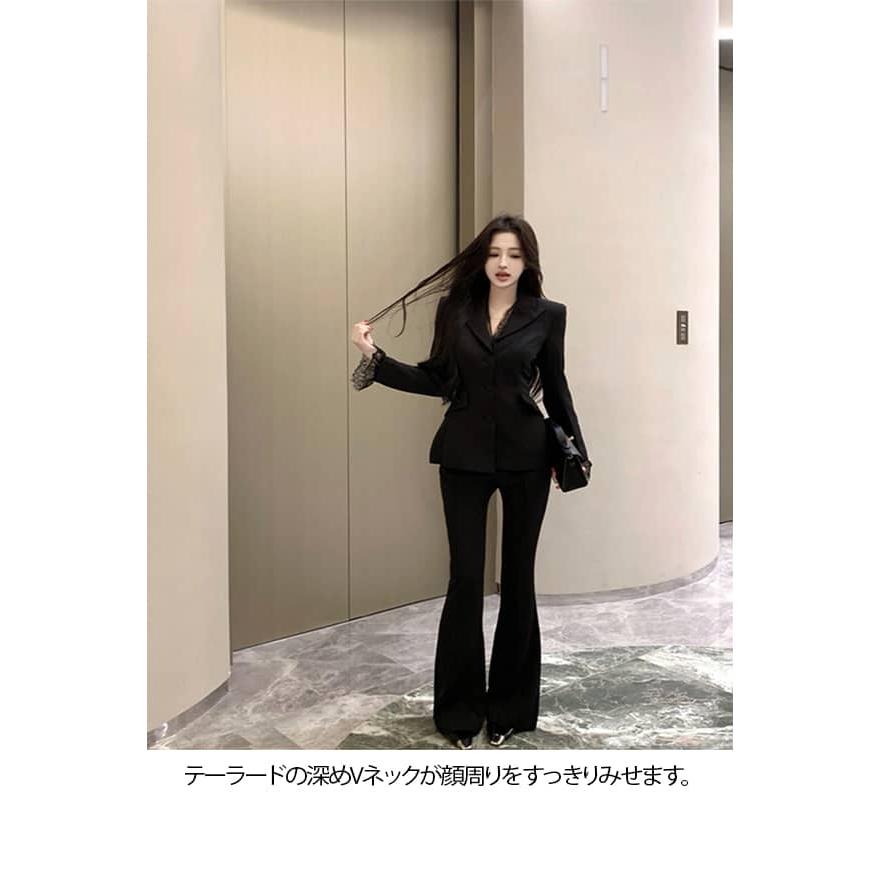レース レディース セレモニースーツ パンツスーツ テーラード 