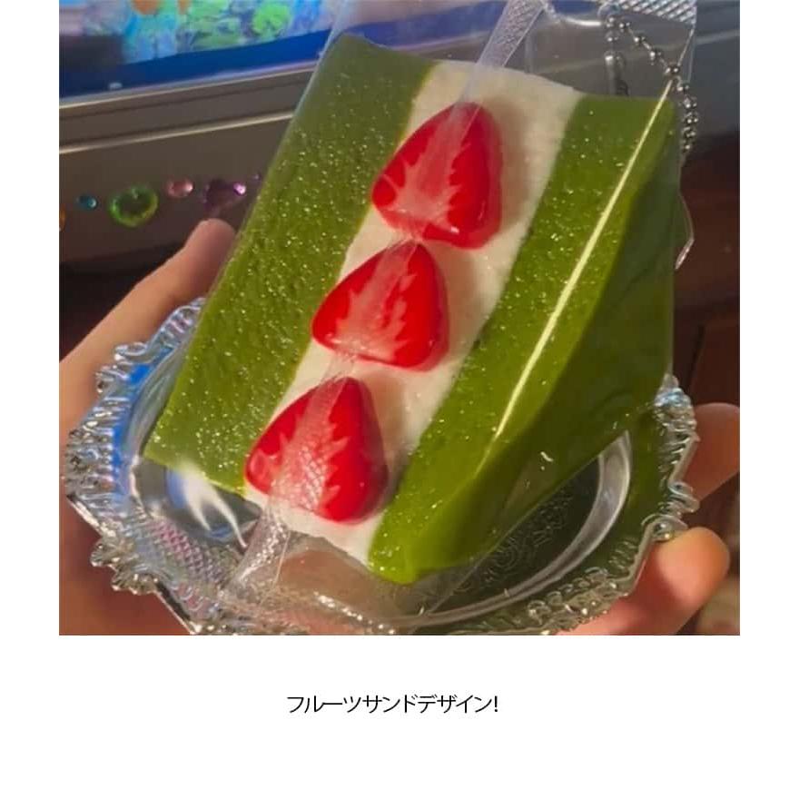 特大スクイーズフルーツ２点セット　いちごサンドパン、グリーンケーキNo38 プレゼント 握って遊ぶ おもちゃ クリスマス かわいい スクイーズ
