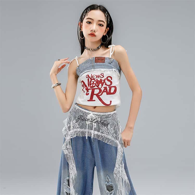 ダンス Y2K 110 上下セット ジュニア 衣装 キッズ 派手 チーム衣装