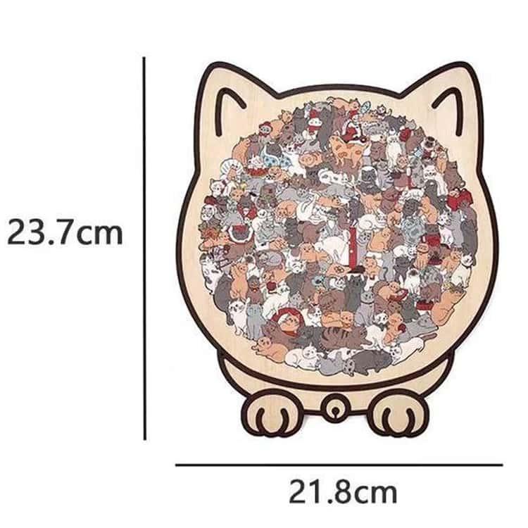 簡単 猫型パズルジグソーパズル 4タイプ ユニークな猫の形 木製の