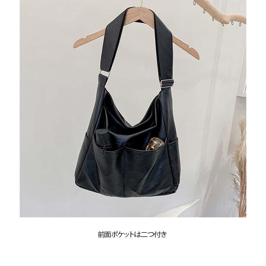 デカショルダーバッグ PUレザー 大容量 大きめ 斜め掛けバッグ 肩掛け