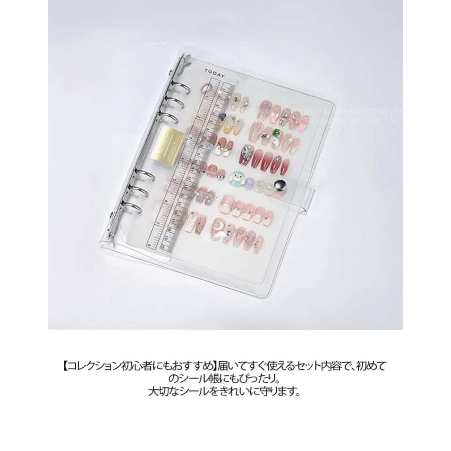 保管 PPシート10枚付き！ネイルチップ収納 透明 シール帳 台紙