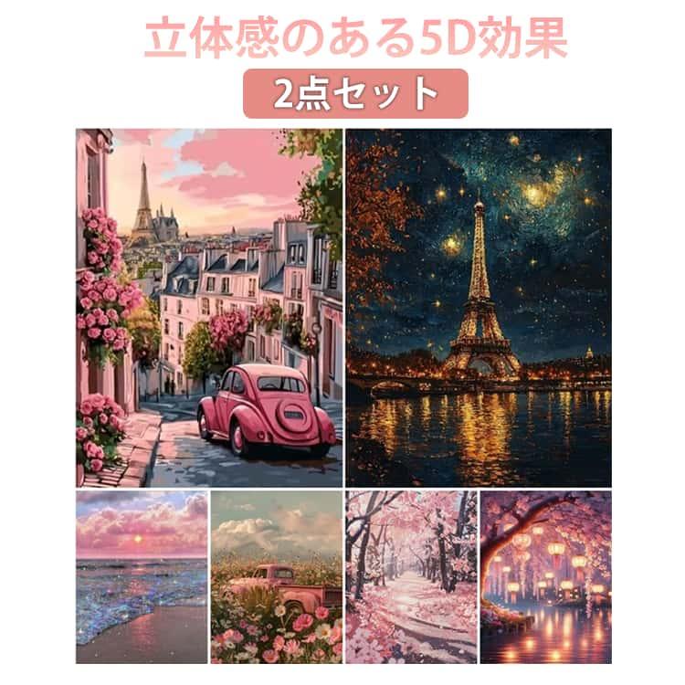 絵画 上級 ダイヤモンドアート 暇つぶし アート 2点セット キット