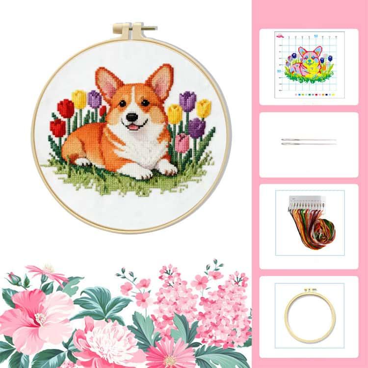 ラブラドール クロスステッチ 枠付き 刺繍キット 2個セット