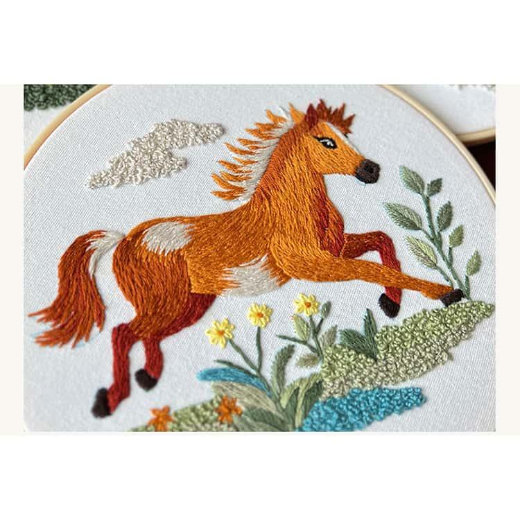 2026年 午年 竹枠付き 全3種 手作り 刺繍 かわいい クロスステッチ