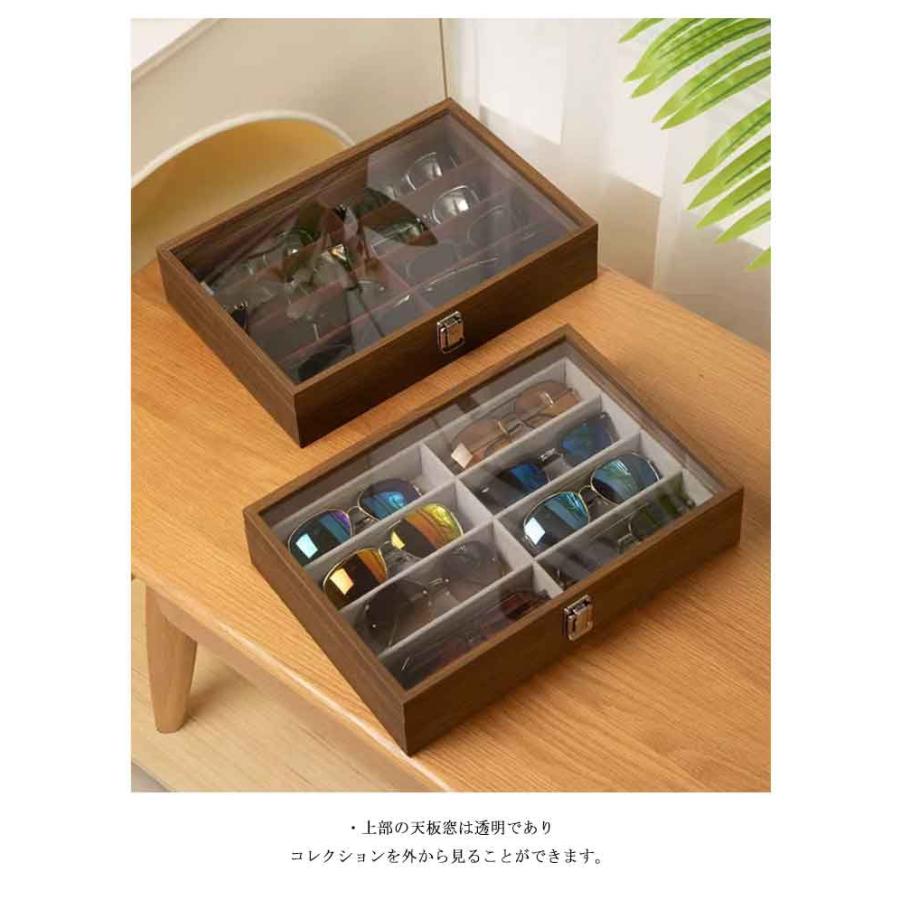 メガネ メガネケース 収納ケース 木製 おしゃれ 蓋付き クリア蓋