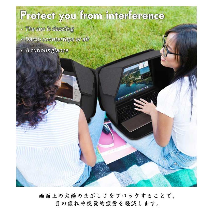 サンシェード 覗き見防止 パソコンケース ノートパソコン 折りたたみ式 ノートPC用遮光フードカバー ノートパソコン用 16インチ対応 ...