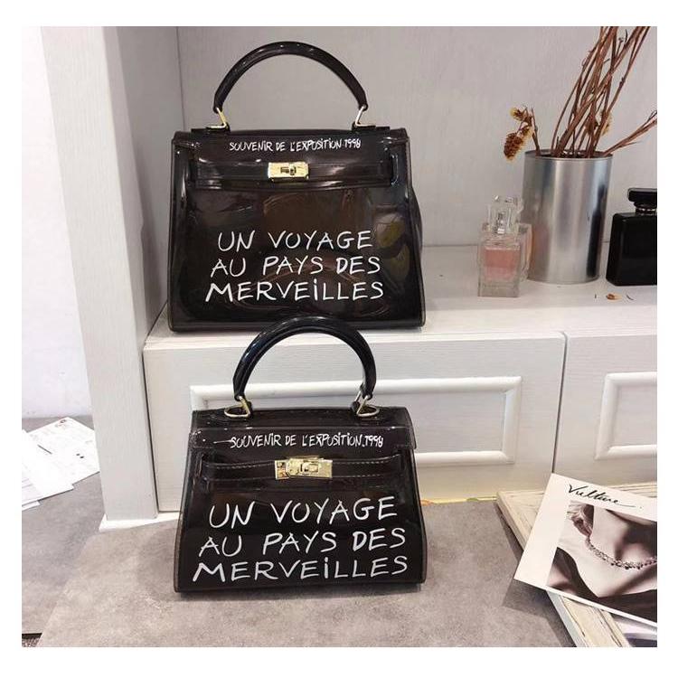 3wayゼリーバッグ クリア PVC 女性 ハンドバッグ ショルダーバッグ