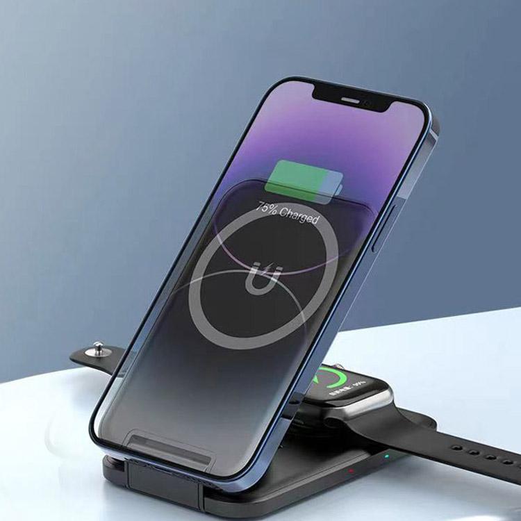 折りたたみ ワイヤレス充電器 3in1 マグネット 充電スタンド 3台同時
