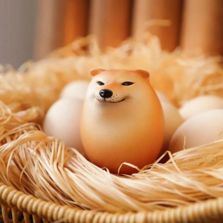 6個セット 柴犬 エッグドッグ いぬ 卵 おもしろ 手作り置物 面白い柴犬