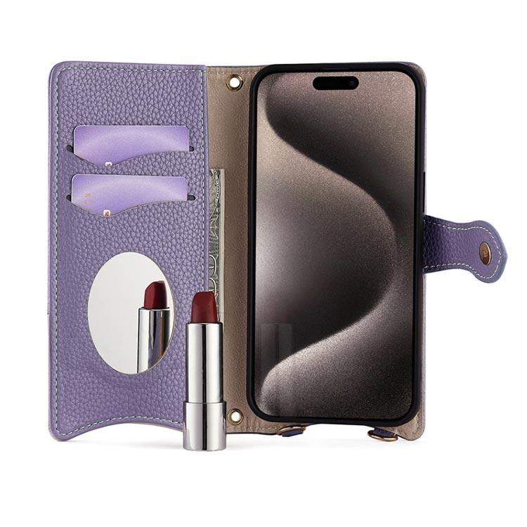 チェーン ミラー付き スマホショルダー ショルダータイプ iphone16pro