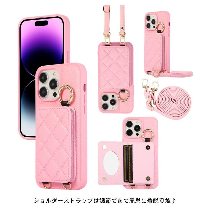 iphone16pro カバー ミラー付き ストラップ付き スマホケース iphone