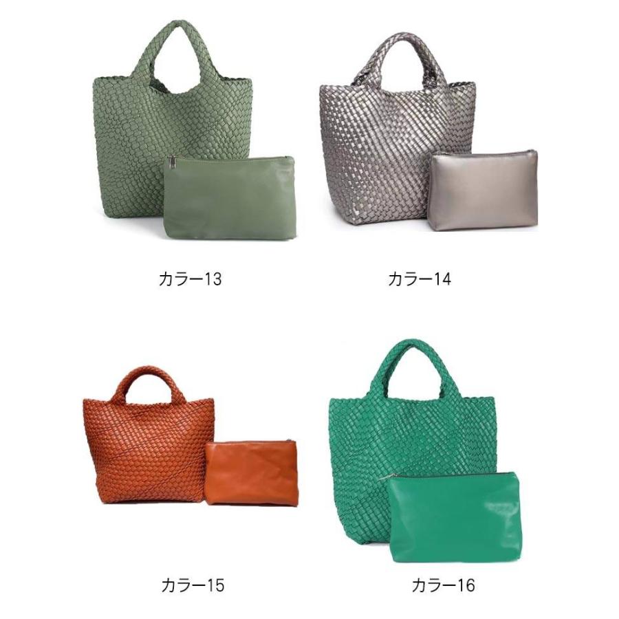 トートバッグ 上品 編み込みトートバッグ メッシュトートバッグ PU