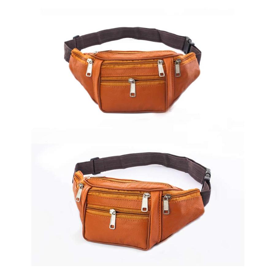 本革 ボディバッグ メンズ PU革 小さめ PUレザー 2WAY ウエストバッグ