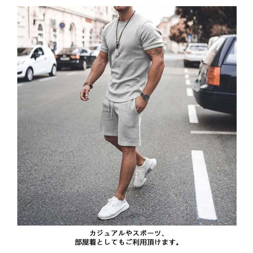 短パン tシャツ 上下セット 夏 メンズ セットアップ ハーフパンツ 
