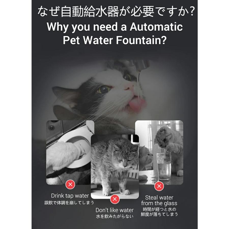 犬 猫 給水 Amazon | ペット給水器 猫 水飲み器 自動給水器 Iseebiz 2.4L大
