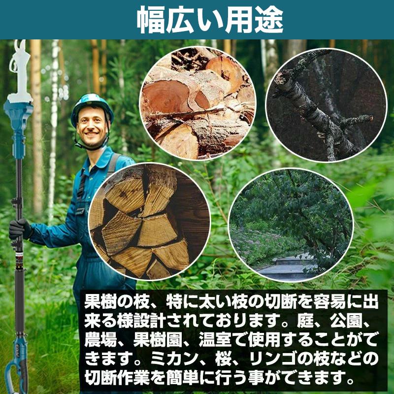 【切断径150mm 組み立て不要 自動給油】一年間保証 2メートル伸縮延長ポール 6インチ充電式チェーンソー ミニチェーンソー 電動ノコギリ レシプロソー 軽量 女性 | ブランド登録なし | 16