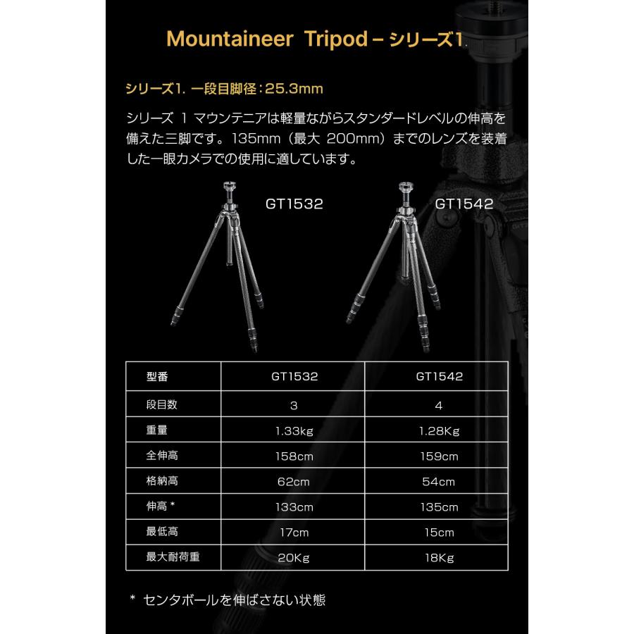 マウンテニア 【OUTLET】マウンテニア三脚3型4段 GT3542 [Gitzo
