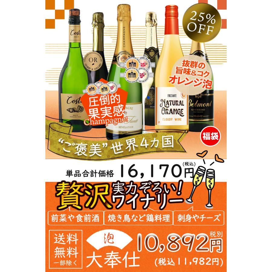 ワイン ワインセット 泡 シャンパン入りの泡づくし 大奉仕