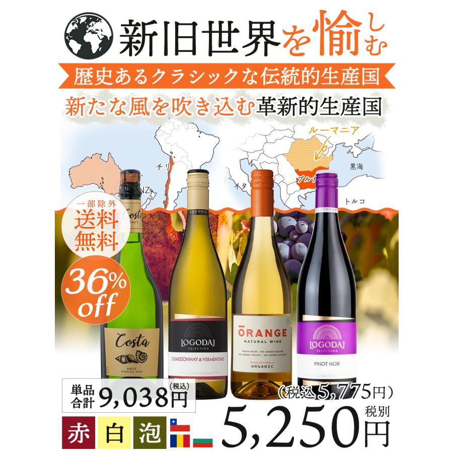 ワイン ギフト ワインセット 新旧世界ワイン 4本セット 飲み比べ 4カ国