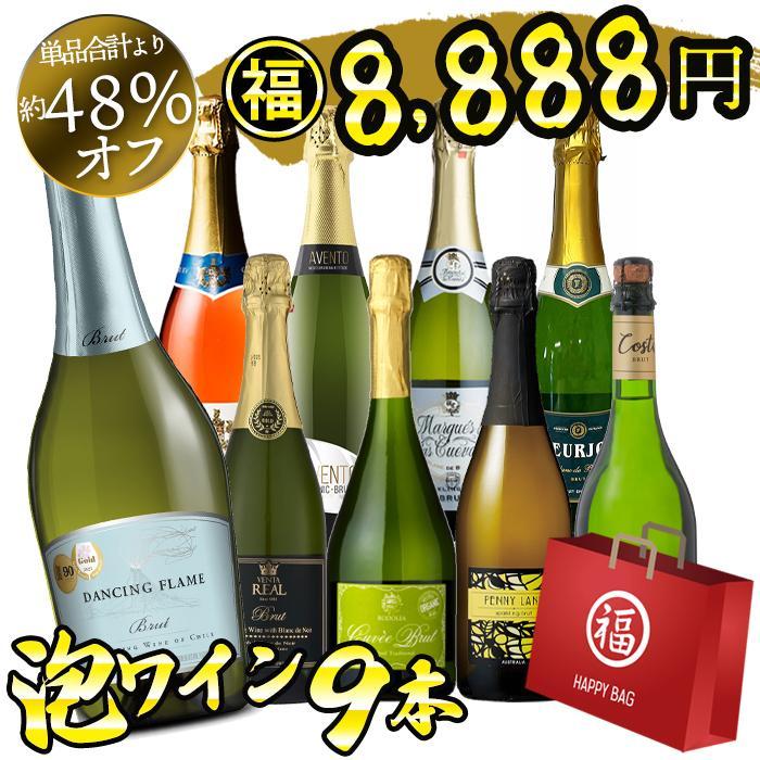 ワイン福袋 ワイン ワインセット スパークリング好き飲み比べ 9本